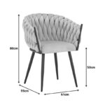 Πολυθρόνα Vivian pakoworld σάπιο μήλο βελούδο-πόδι μαύρο μέταλλο 61x55x80εκ - Image 4