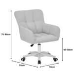 Καρέκλα γραφείου εργασίας Givole pakoworld σε κίτρινο μπουκλέ ύφασμα 55x55x75-84εκ - Image 4