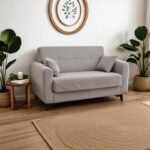 Καναπές-κρεβάτι με αποθηκευτικό χώρο διθέσιος Lincoln pakoworld ανοιχτό γκρι ύφασμα 165x75x85εκ