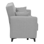 Καναπές-κρεβάτι με αποθηκευτικό χώρο διθέσιος Lincoln pakoworld ανοιχτό γκρι ύφασμα 165x75x85εκ - Image 3