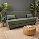 Καναπές-κρεβάτι με αποθηκευτικό χώρο τριθέσιος Romina pakoworld πράσινο ύφασμα 190x75x85εκ