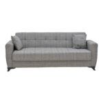 Καναπές-κρεβάτι με αποθηκευτικό χώρο τριθέσιος Modesto pakoworld γκρι ύφασμα 215x85x80εκ - Image 2