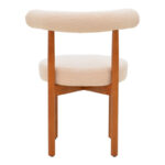 Καρέκλα Fenza pakoworld μπεζ μπουκλέ ύφασμα-πόδι ξύλο οξιάς σε καρυδί απόχρωση 60x54x75εκ - Image 4