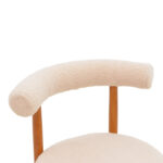 Καρέκλα Fenza pakoworld μπεζ μπουκλέ ύφασμα-πόδι ξύλο οξιάς σε καρυδί απόχρωση 60x54x75εκ - Image 5