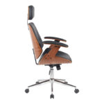 Καρέκλα γραφείου διευθυντή Fetseno pakoworld μαύρο pu-βάση χρωμίου 53x56x113.5-123.5εκ - Image 2