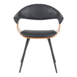 Πολυθρόνα Austen pakoworld PU μαύρο-ξύλο καρυδί-μέταλλο μαύρο 58x55x77εκ - Image 3