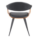 Πολυθρόνα Austen pakoworld PU μαύρο-ξύλο καρυδί-μέταλλο μαύρο 58x55x77εκ - Image 4