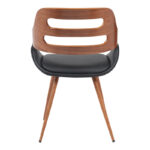 Πολυθρόνα Fern pakoworld PU μαύρο-ξύλο καρυδί απόχρωση 52x59x80εκ - Image 4