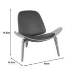 Πολυθρόνα Vilma pakoworld PU μαύρο- plywood καρυδί 90x76.5x74.5εκ - Image 5