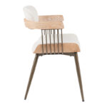 Πολυθρόνα Cameo pakoworld μέταλλο μπρονζέ-white-wash ξύλο-μπέζ ύφασμα 53x49.5x75.5εκ - Image 2