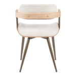 Πολυθρόνα Cameo pakoworld μέταλλο μπρονζέ-white-wash ξύλο-μπέζ ύφασμα 53x49.5x75.5εκ - Image 4