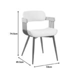 Πολυθρόνα Cameo pakoworld μέταλλο μπρονζέ-white-wash ξύλο-μπέζ ύφασμα 53x49.5x75.5εκ - Image 5