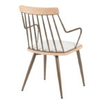 Πολυθρόνα Posse pakoworld μέταλλο μπρονζέ-white wash ξύλο-μπεζ ύφασμα 52x59x83εκ