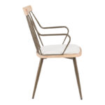 Πολυθρόνα Posse pakoworld μέταλλο μπρονζέ-white wash ξύλο-μπεζ ύφασμα 52x59x83εκ - Image 2