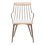 Πολυθρόνα Posse pakoworld μέταλλο μπρονζέ-white wash ξύλο-μπεζ ύφασμα 52x59x83εκ - Image 3