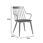 Πολυθρόνα Posse pakoworld μέταλλο μαύρο-καρυδί ξύλο-μαύρο pu 52x59x83εκ - Image 5