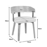 Πολυθρόνα Anesy pakoworld μέταλλο-ξύλο με ύφασμα σε μπεζ απόχρωση 53.5x51x72εκ - Image 5