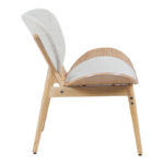 Πολυθρόνα Udalle pakoworld ξύλο σε φυσική απόχρωση με μπεζ ύφασμα 77x70x81εκ - Image 2