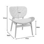 Πολυθρόνα Udalle pakoworld ξύλο σε φυσική απόχρωση με μπεζ ύφασμα 77x70x81εκ - Image 5