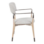 Πολυθρόνα Sentana pakoworld μέταλλο-ξύλο και ύφασμα σε μπεζ-καφέ απόχρωση 56.5x56x79εκ - Image 2