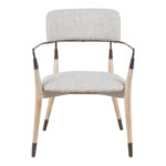 Πολυθρόνα Sentana pakoworld μέταλλο-ξύλο και ύφασμα σε μπεζ-καφέ απόχρωση 56.5x56x79εκ - Image 3