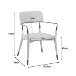 Πολυθρόνα Sentana pakoworld μέταλλο-ξύλο και ύφασμα σε μπεζ-καφέ απόχρωση 56.5x56x79εκ - Image 5