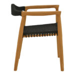 Τραπεζαρία 9 τεμ. Ganny-Pino pakoworld teak ξύλο σε φυσική - μαυρη απόχρωση 180/240x100x75εκ - Image 3