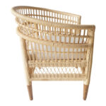 Πολυθρόνα Necorian paakoworld teak ξύλο με pe rattan σε φυσική απόχρωση και λευκό μαξιλάρι 80x70x87εκ - Image 2