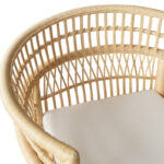 Πολυθρόνα Necorian paakoworld teak ξύλο με pe rattan σε φυσική απόχρωση και λευκό μαξιλάρι 80x70x87εκ - Image 5