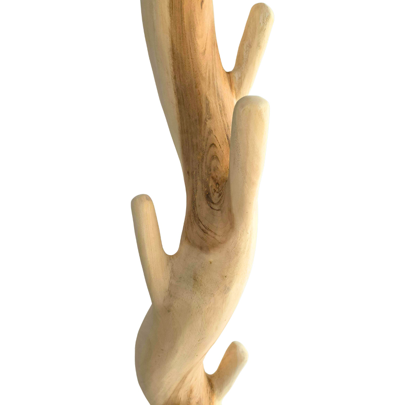 343-000092-1 Καλόγερος Renzo pakoworld suar ξύλο σε φυσική απόχρωση 30x30x200εκ - Image 1