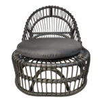 Πολυθρόνα Tromso paakoworld pe rattan σε μαύρη απόχρωση με μαύρο μαξιλάρι 80x85x98εκ - Image 3