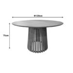 Τραπέζι Kenda Ι pakoworld mindi ξύλο σε φυσική απόχρωση Φ120x75εκ - Image 4