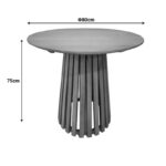 Τραπέζι Kenda I pakoworld mindi ξύλο σε φυσική απόχρωση Φ80x75εκ - Image 4