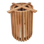 Βάση τραπεζιού εσωτερικού χώρου Galy I pakoworld mindi ξύλο σε φυσική απόχρωση Φ60x75εκ