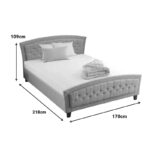 Κρεβάτι Camaro pakoworld ύφασμα σε γκρι απόχρωση160x200εκ - Image 3