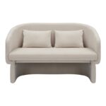 Καναπές διθέσιος Playmob pakoworld ύφασμα σε μπεζ απόχρωση 128x65x79εκ - Image 4