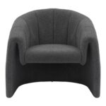Πολυθρόνα Fassy pakoworld μπουκλέ ύφασμα σε ανθρακί απόχρωση 80x66x80εκ - Image 4