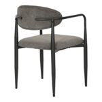 Πολυθρόνα Kalone pakoworld ύφασμα σε ανθρακί απόχρωση 56x55x78εκ - Image 2