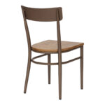 Καρέκλα Zerca pakoworld σκελετός καφέ μέταλλο με rubberwood σε φυσική απόχρωση 49x44x82εκ - Image 2