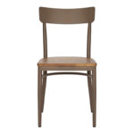 Καρέκλα Zerca pakoworld σκελετός καφέ μέταλλο με rubberwood σε φυσική απόχρωση 49x44x82εκ - Image 4