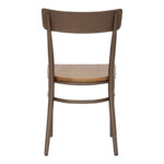 Καρέκλα Zerca pakoworld σκελετός καφέ μέταλλο με rubberwood σε φυσική απόχρωση 49x44x82εκ - Image 5