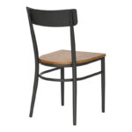 Καρέκλα Zerca pakoworld σκελετός ανθρακί μέταλλο με rubberwood σε φυσική απόχρωση 49x44x82εκ - Image 2