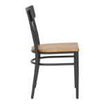 Καρέκλα Zerca pakoworld σκελετός ανθρακί μέταλλο με rubberwood σε φυσική απόχρωση 49x44x82εκ - Image 3