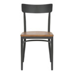 Καρέκλα Zerca pakoworld σκελετός ανθρακί μέταλλο με rubberwood σε φυσική απόχρωση 49x44x82εκ - Image 4