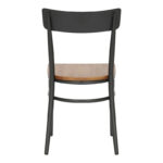 Καρέκλα Zerca pakoworld σκελετός ανθρακί μέταλλο με rubberwood σε φυσική απόχρωση 49x44x82εκ - Image 5