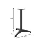Βάση τραπεζιού Oiseau pakoworld μεταλλική σε μαύρη απόχρωση 45x45x72εκ