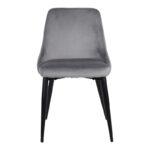 Καρέκλα Zedna pakoworld γκρι βελούδο με μαύρα μεταλλικά πόδια 51x58x84εκ - Image 3