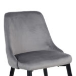 Καρέκλα Zedna pakoworld γκρι βελούδο με μαύρα μεταλλικά πόδια 51x58x84εκ - Image 4