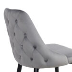 Καρέκλα Zedna pakoworld γκρι βελούδο με μαύρα μεταλλικά πόδια 51x58x84εκ - Image 5