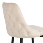 Σκαμπό μπαρ Zedna pakoworld μπεζ βελούδο με μαύρα μεταλλικά πόδια 52x57x111εκ - Image 5